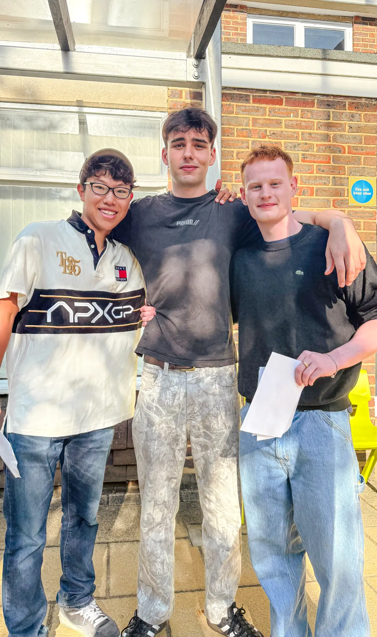 Students collecting results