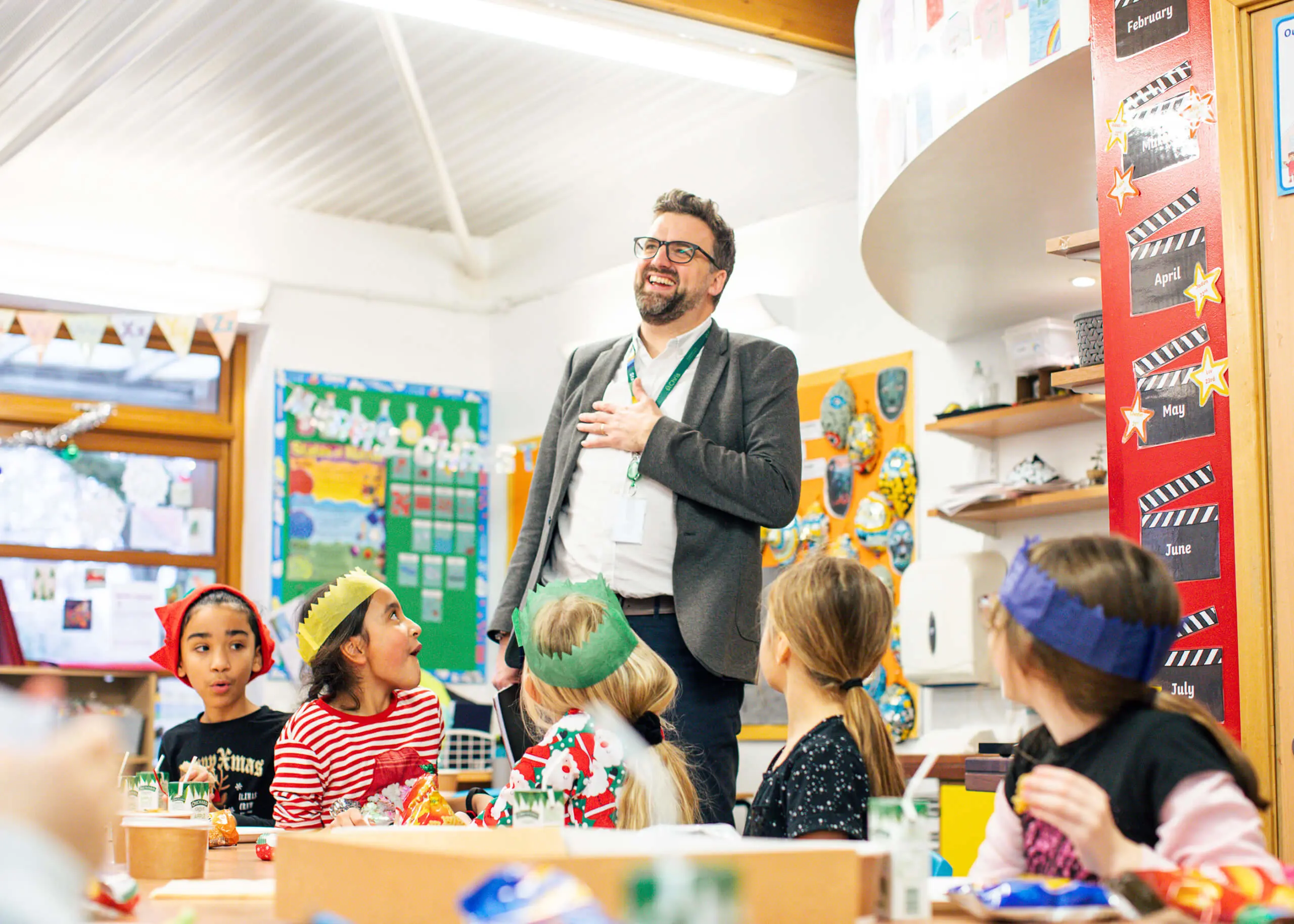 St Chris teacher in class with pupils