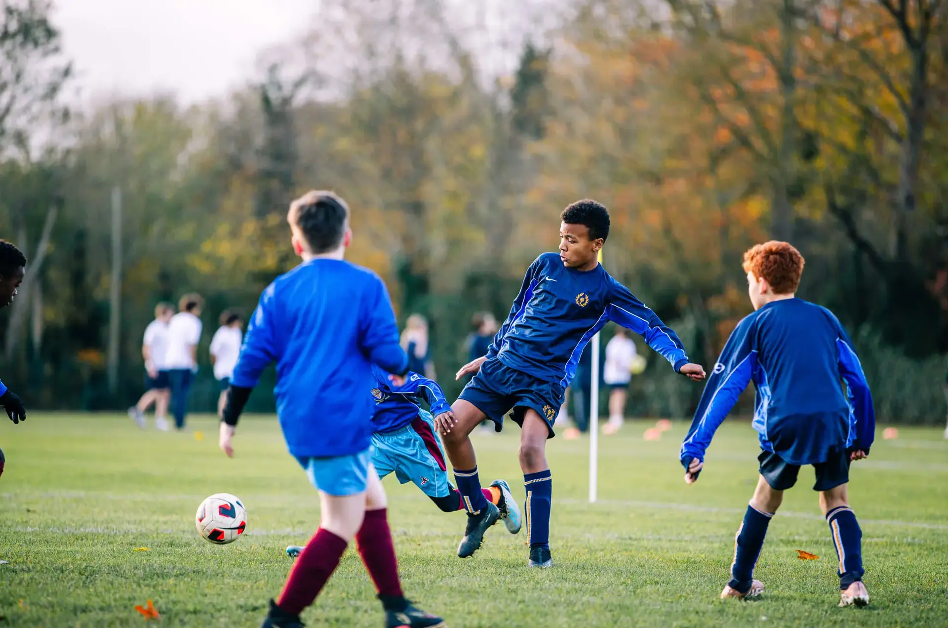 St Chris pupils playing football
