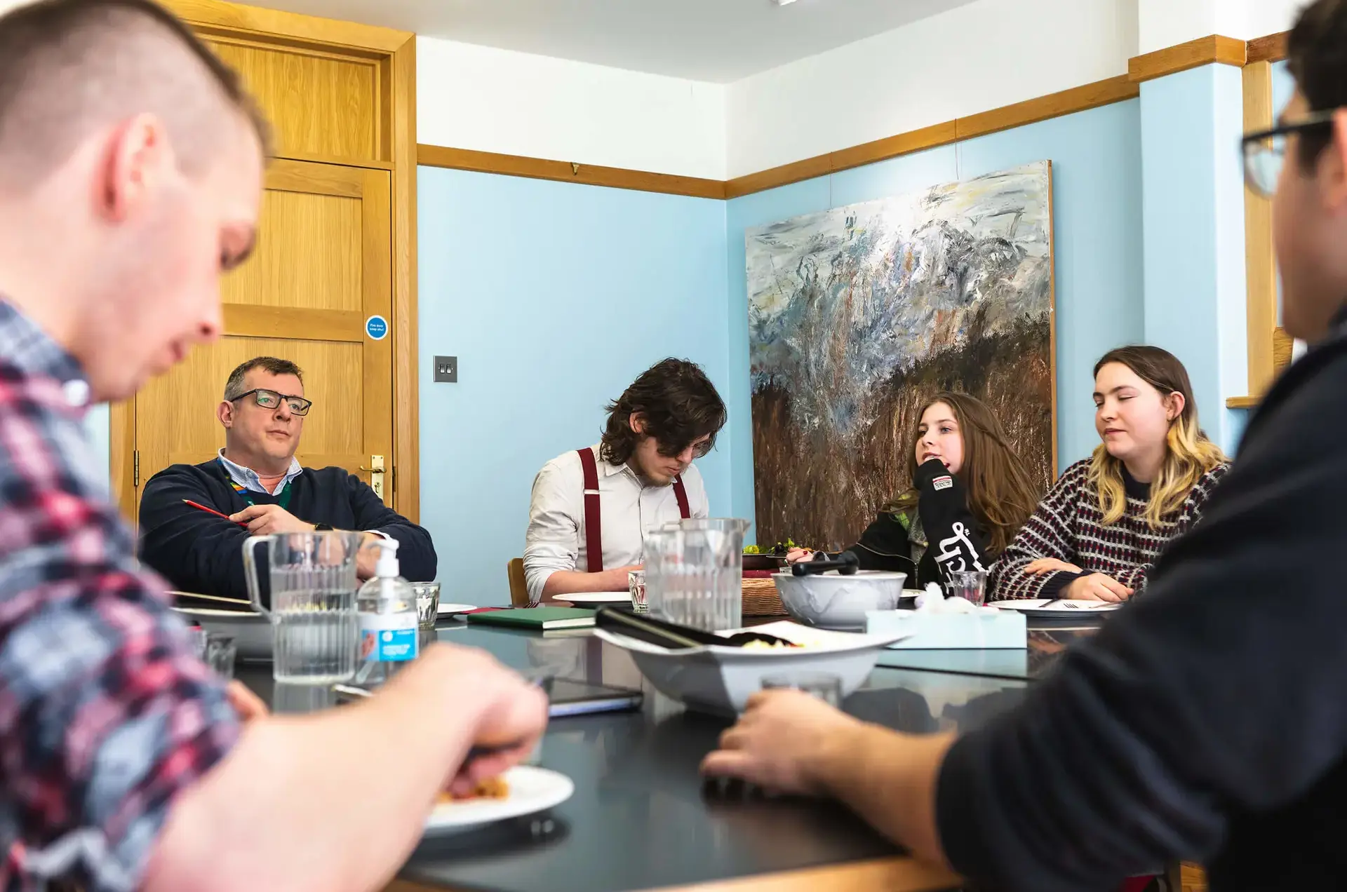 Students in a meeting at St Chris