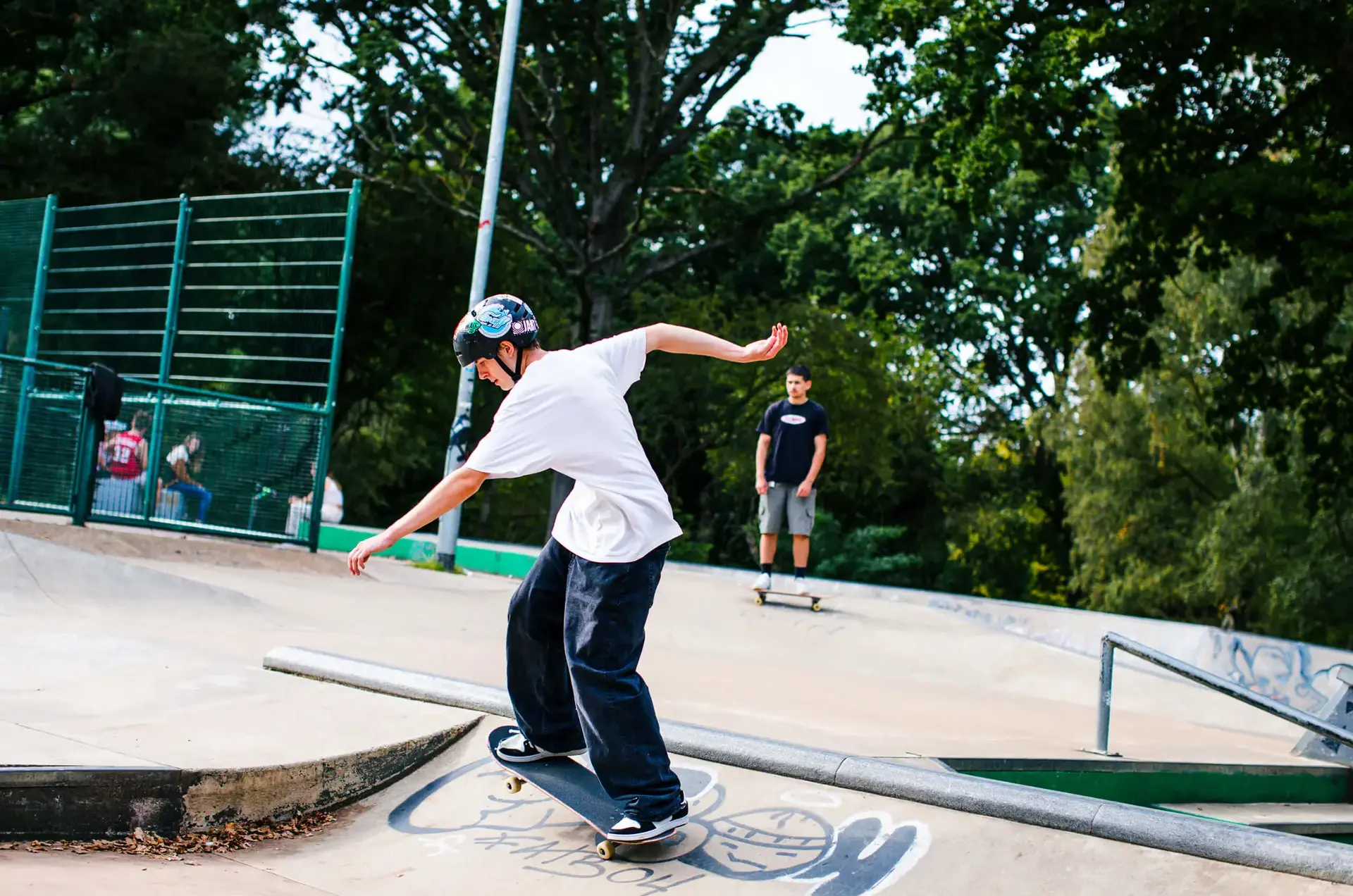 Senior School pupil in the skate park