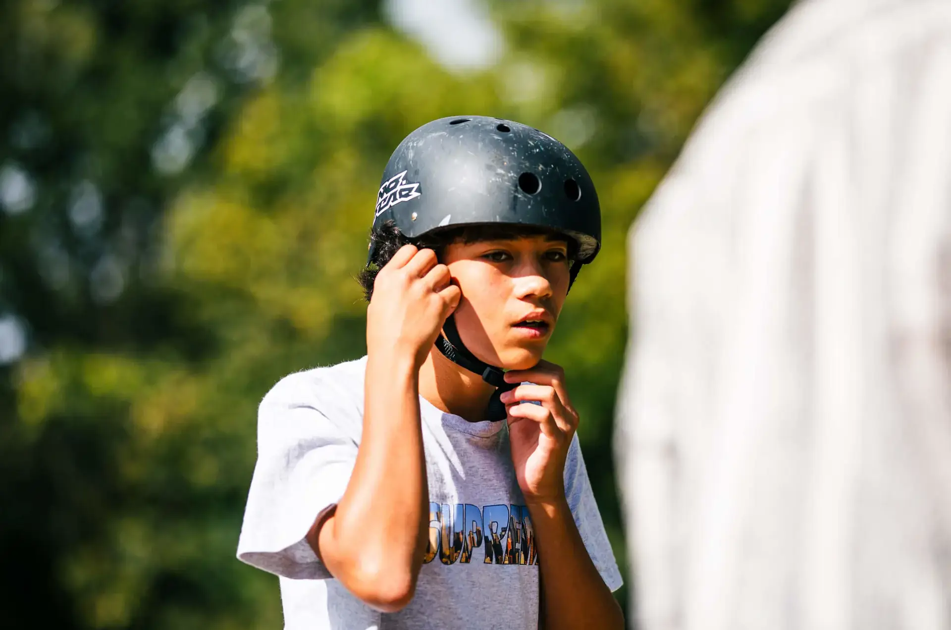 Student in the skate park