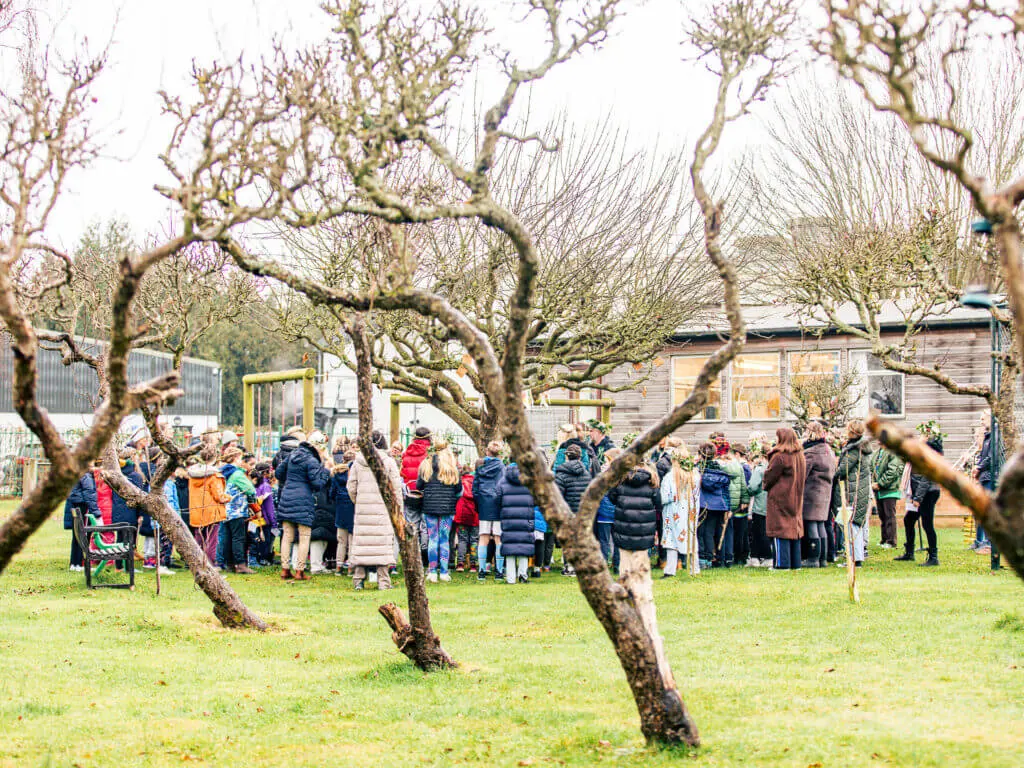 Pupils in the school grounds at St Chris
