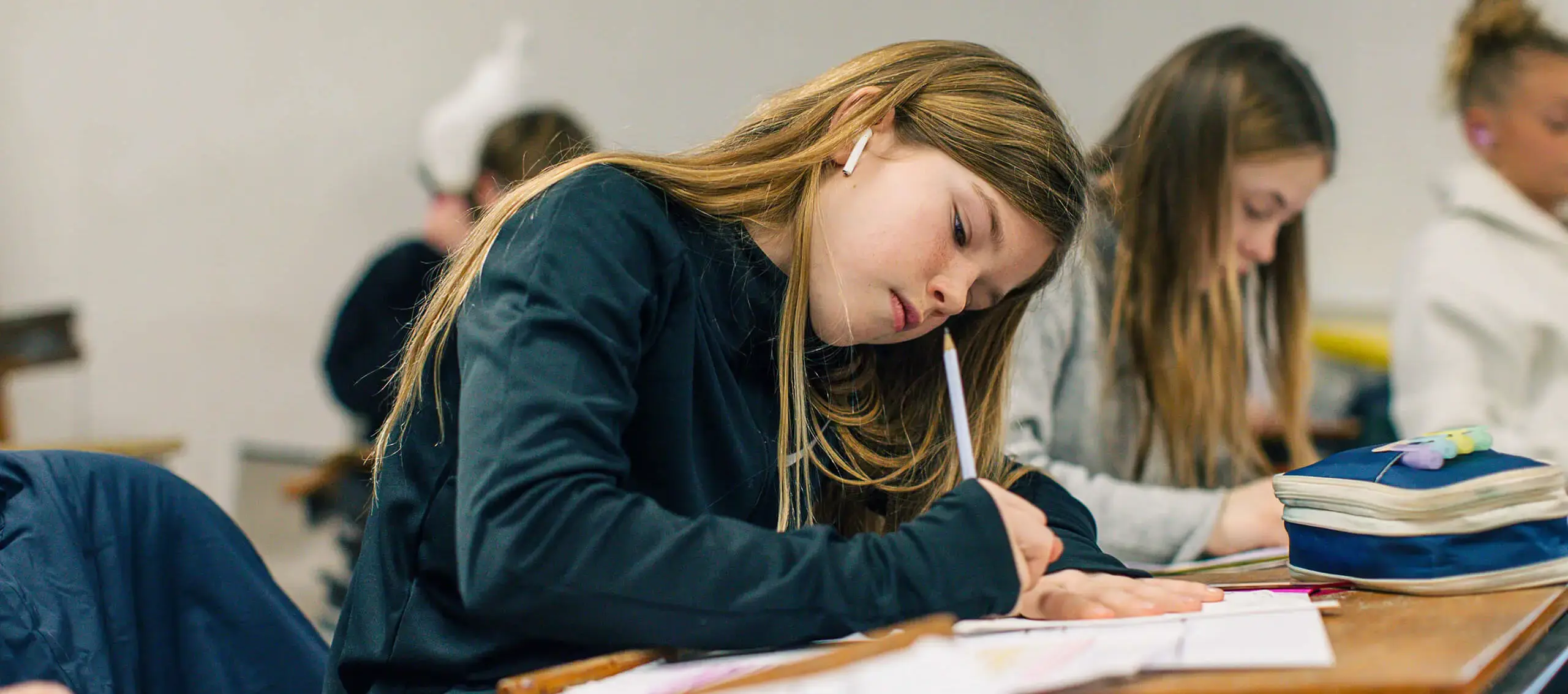 St Chris student working in class