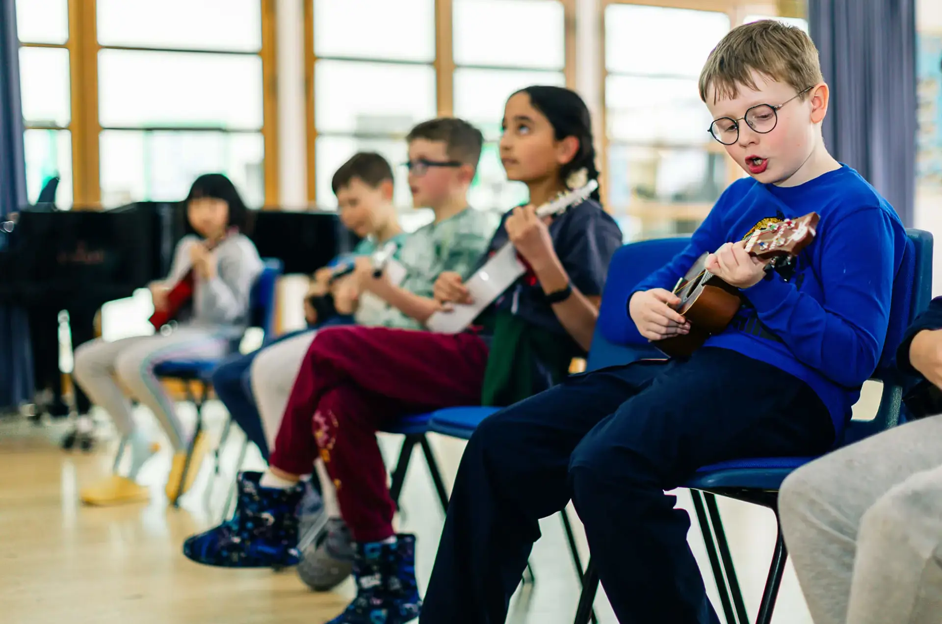 Pupils in music lesson at St Chris