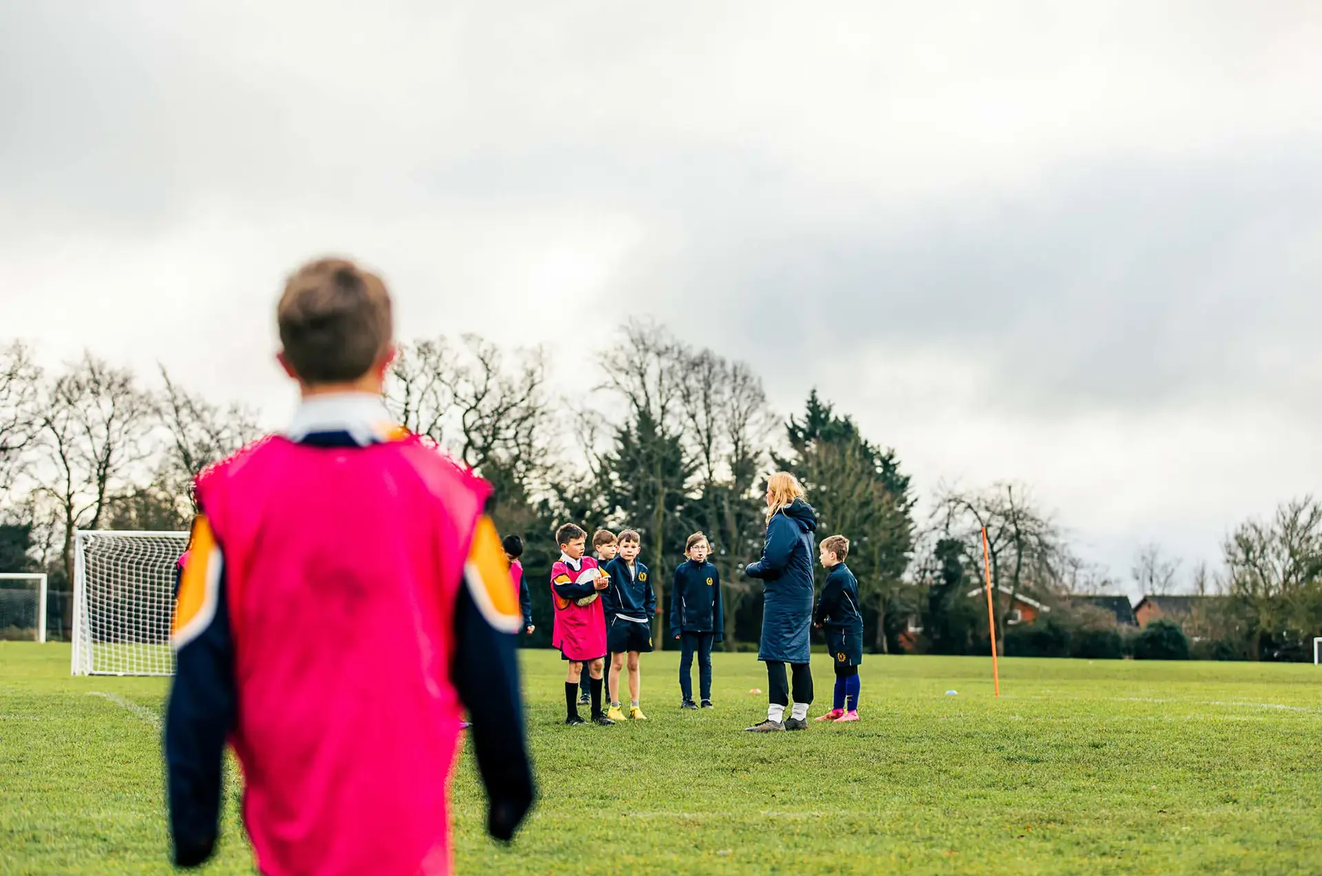 Junior School pupils in rugby lesson