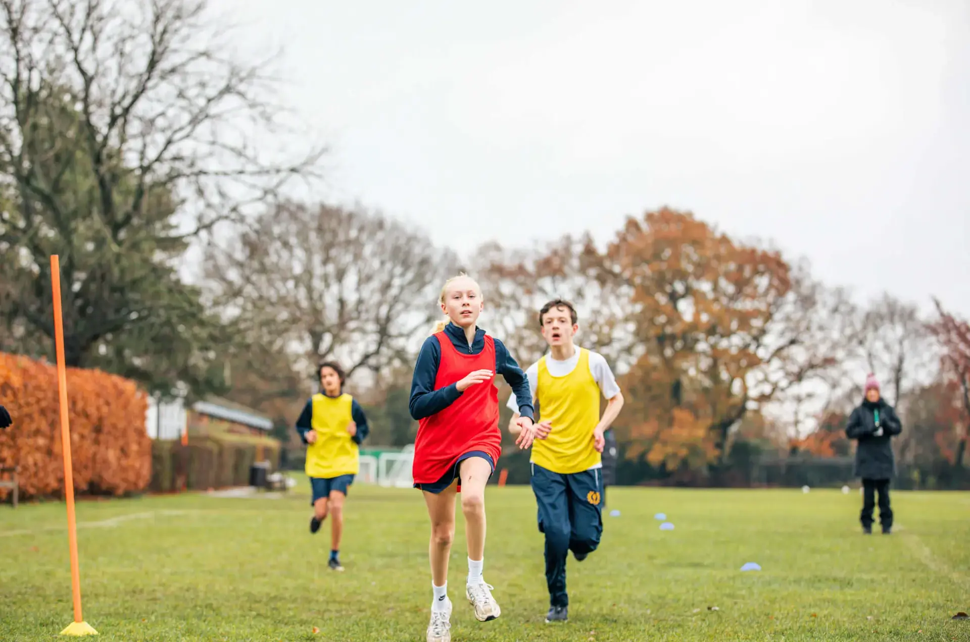 St Chris Senior School students in a cross country race